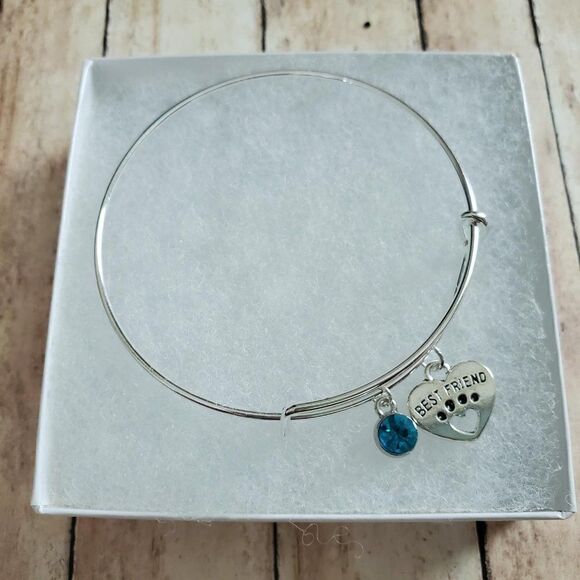 Best Friend Paw Print Charm Bracelet - Picture 7 of 11